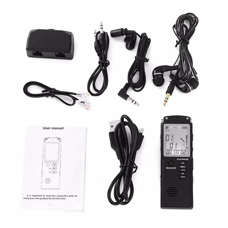 T60 Professional 8GB Time Display Recording Pen Digital Voice Audio Recorder portable mini Dictaphone with MP3 Player