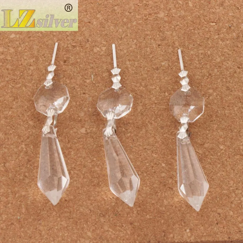 Large Clear Chandelier Glass Crystals Lamp Prisms Parts Hanging Drops Pendants Jewelry Findings Components2436