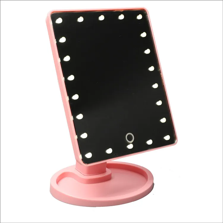 LED Touch Screen Makeup Mirror Professional Vanity Mirror With 16/22 LED Lights Health Beauty Adjustable Countertop 180 Rotating C421
