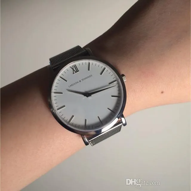 Watch marka mody Larsson i Jennings zegarki dla mężczyzn i kobiet słynne Montre kwarcowe zegarek ze stali nierdzewnej Paski sportowe 283W
