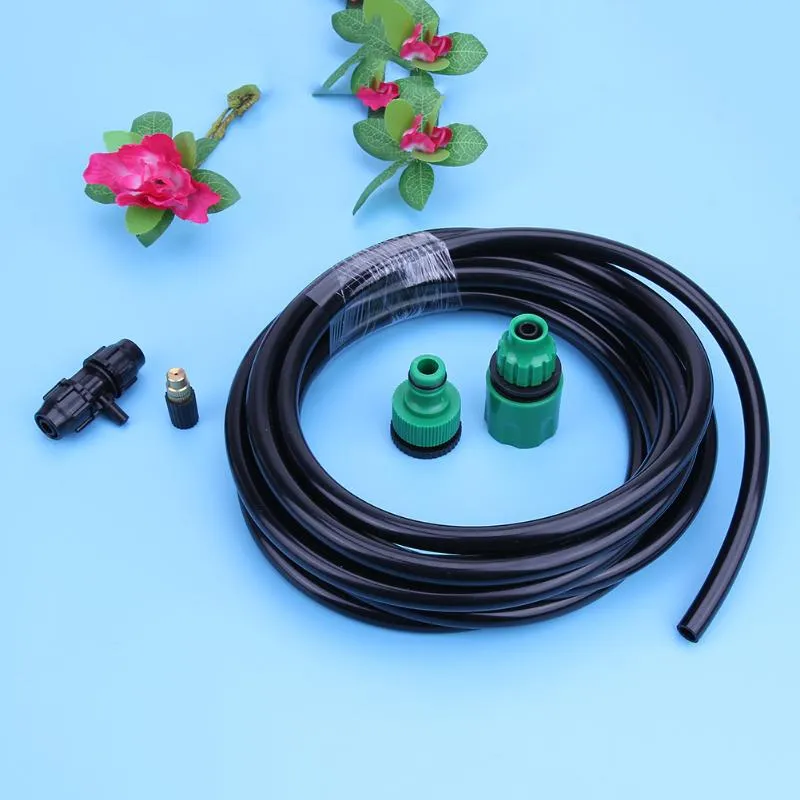 10 m 10 Stück Sprinkler Outdoor Garten Beschlagen Kühlsystem Nebeldüse Sprinkler Wasser Kits System291G