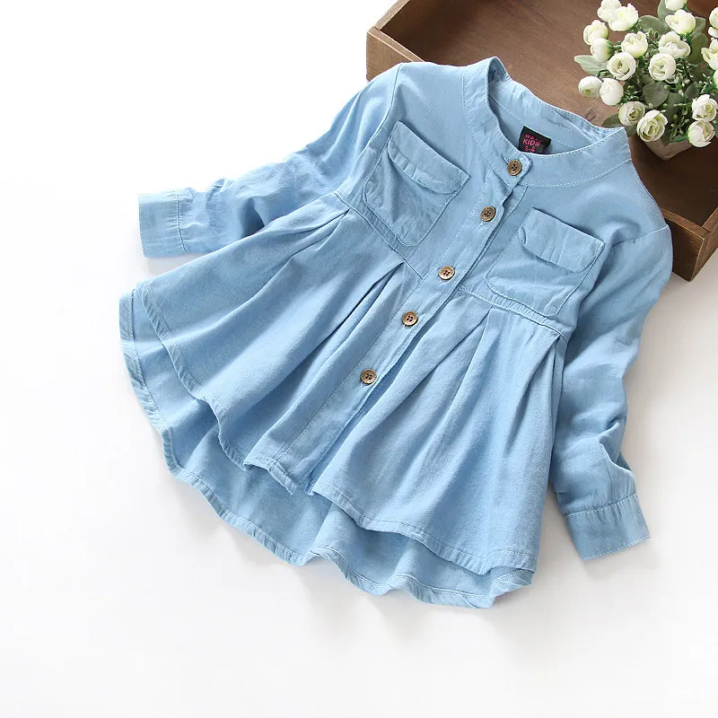 Fille robe en denim fille 2018 New enfants trolls