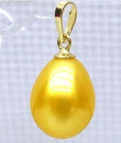 Charming-14K-Solid-Gold-11x13mm-Drop-Golden-amarelo-sul-peere-peende-pingente de p-peenda encantador-14K-Solid-Gold-11x13mm-Drop-Golden-Yellow-Sout242a