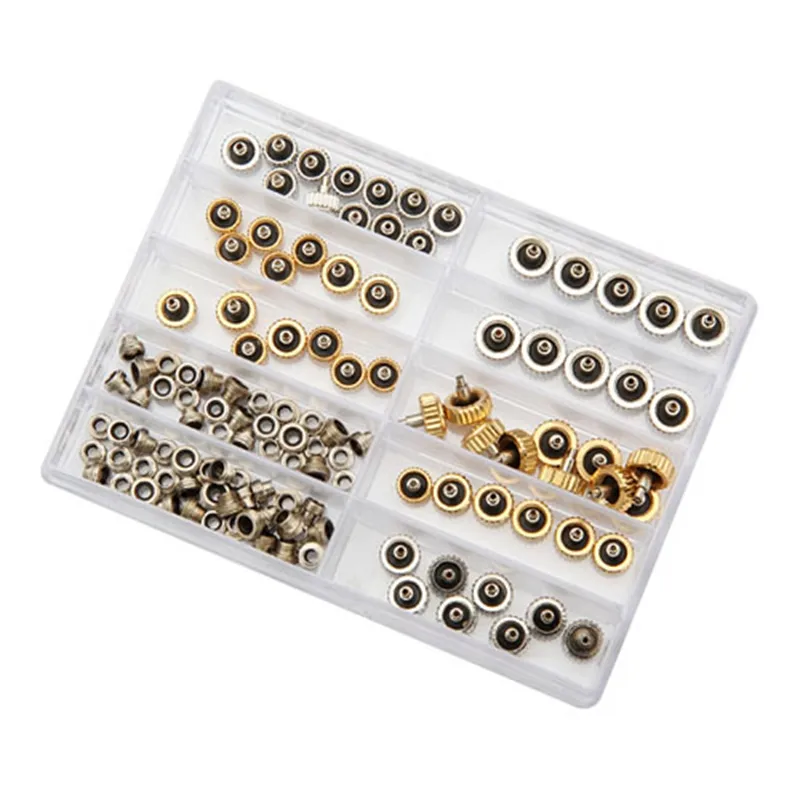 Promotion New Watch Crown for Copper 5 3mm 6 0mm 7 0mm Silver Gold Repair Accessories Assortment Parts2110