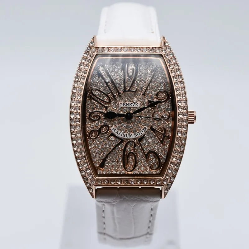 On quartz leather fashion women diamond watches casual digital women dress designer watch whole ladies gifts wristwatch255R
