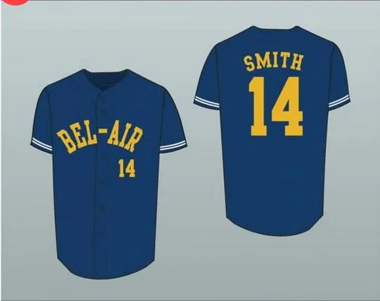  Prince 14 Will Smith Bel-air Academy Baseball Jersey Stitch Sewn Women/Youth All Stitched High Quality Jerseys