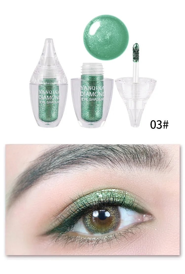 Neww Yanqina Diamond Liquid Glitter Eyeshadow光沢のある防水性長持ちするシマーアイシャドウシャイニングアイメイク5739885