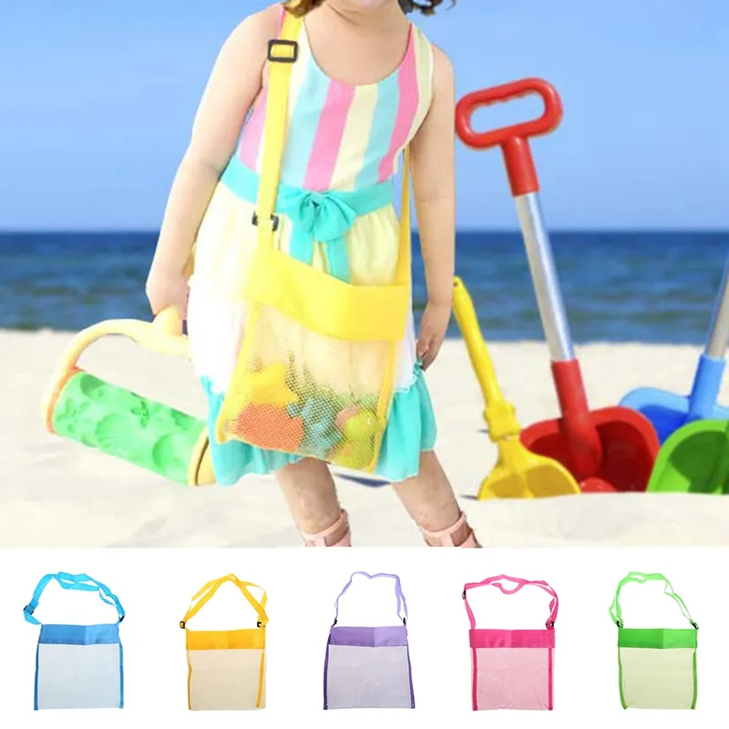 2018 New Kids Sand Away Mesh Beach Bag Shell Coleção Crianças Verão Sacola Sacola Coleção Loading Toys Storage