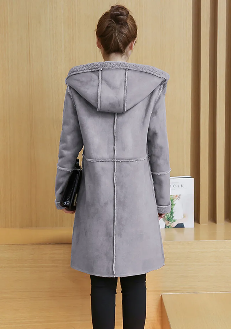 Moda Larga Cashmere Woolen Coat for Women 2018 Otoño Invierno Barato Cudo Coreano Wool F0114 Plus Tamaño es