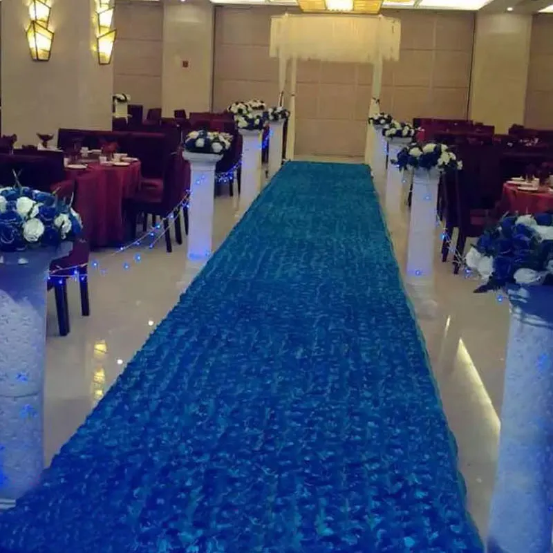 Rideau de tapis en Satin à la mode, fleur de Rose 3D, pour allée de mariage, décor de mariage, décoration de maison, 140cm x 10 mètres, 2546
