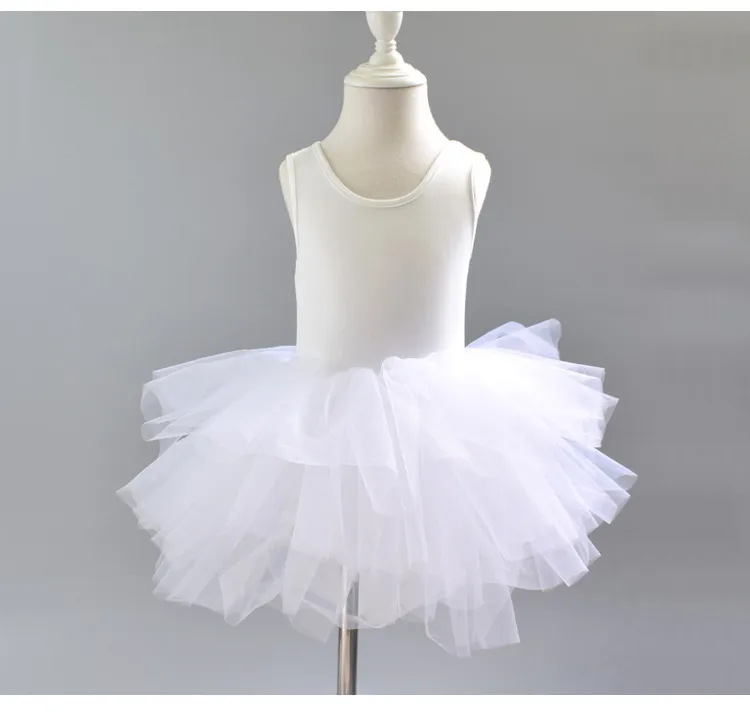 Baby Girls Leotard dancewear Ballet Tutu Gauze Skirt Bodysuit Kids Girls Bubble Performance Cotton Summer Dance Dress 2-9 years