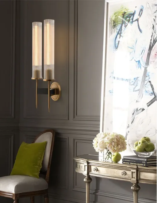 Moderno arandela quarto cabeceira corredor varanda lâmpada de parede vidro espelho do banheiro luz bronze led llfa253c