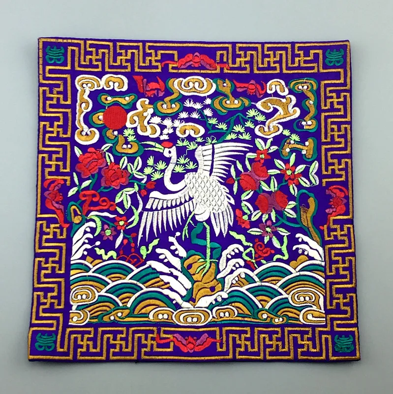 Kreative Stickerei Crane Silk Tuch Dekorative Tischsets Esstisch Platte Matte Chinesische Ethnische Abendessen Isolierung Pad