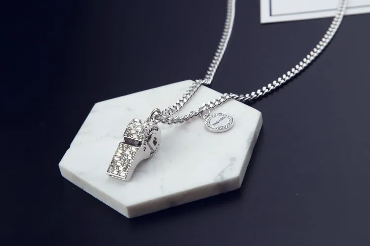 Neuer Trend koreanischer Diamant-Pfeifen-Anhänger, Pullover-Kette, Pfeifen-Halskette, weiblicher Schmuck, Temperament, Modeschmuck, lange Halskette280c