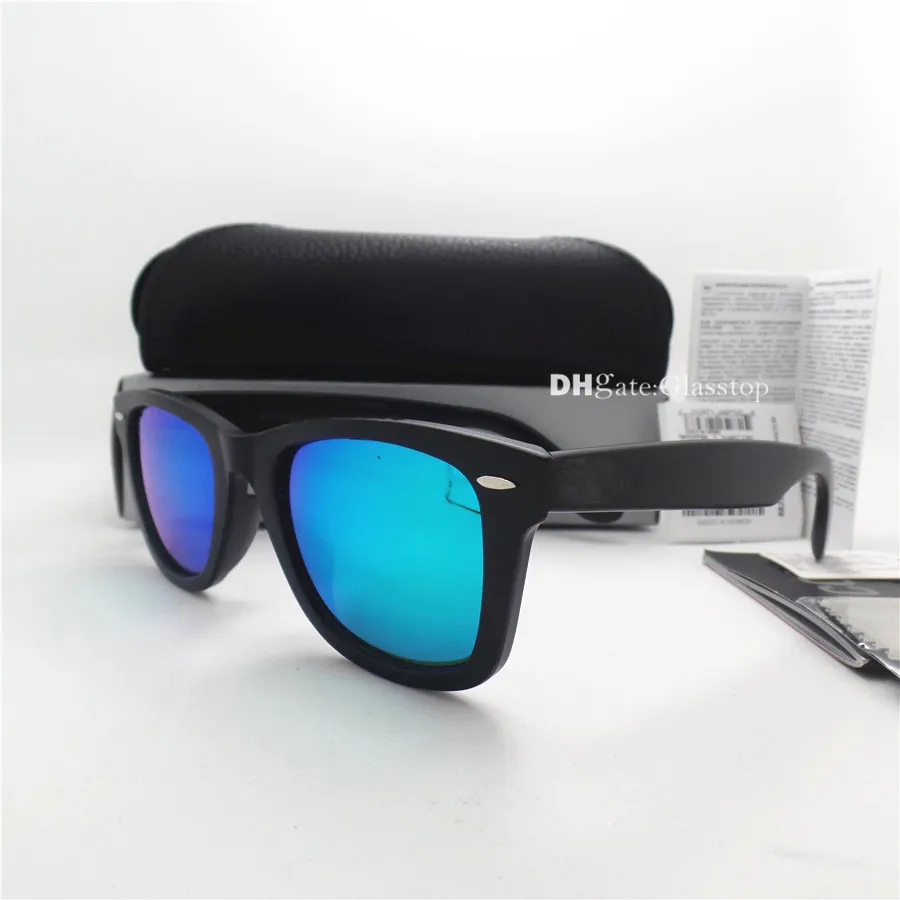Высочайшее качество стеклянные линзы металлические петли брендовые дизайнерские мужские и женские солнцезащитные очки в планке UV400 52 мм винтажный оттенок Mercury Mirror Leather194t