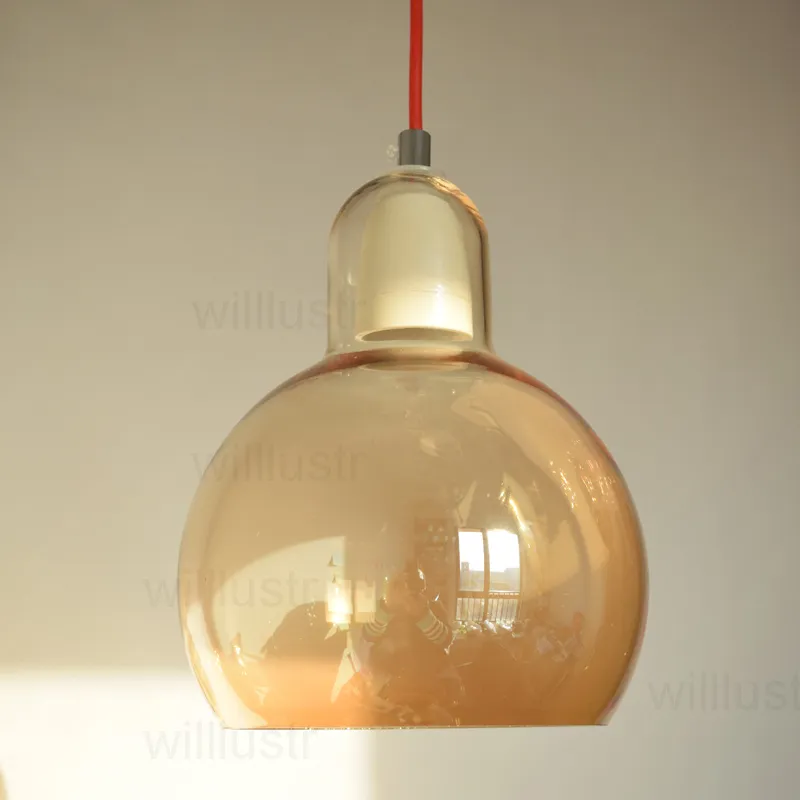 Mega glödlampa sr2 hänge ljus upphängningslampa modern och tradition klar rök bärnsten glasbelysning el restaurang matsal li221n