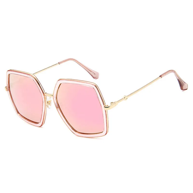 2022 Gafas de sol de lujo de lujo diseñador de marca Gafas de sol de cristal de gran tamaño Mujeres Grandes marcos espejo anteojos para femenino UV40287U