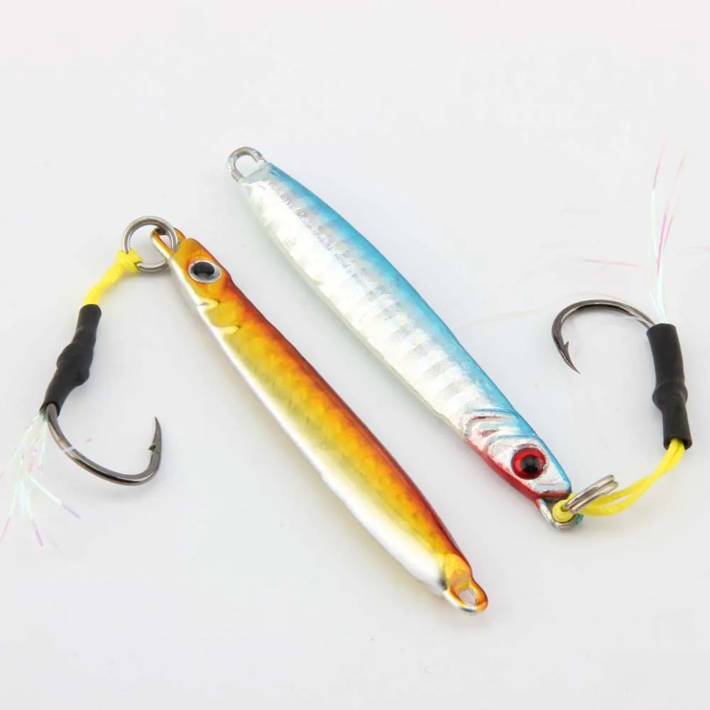 RoseWood 10 Stück Los 7 g 14 g Metall-Angelköder 4 Farben Metall-Jig-Köder Harter Jigbait Spinner Jigging-Köder sinkender Köder 260 W