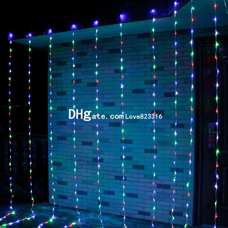 3x3M 6x3M Waterdichte LED Waterval Ijspegel Gordijn Lichtslingers Feestvakantie Kerst Licht voor bruiloft Tuin Decoratie273V