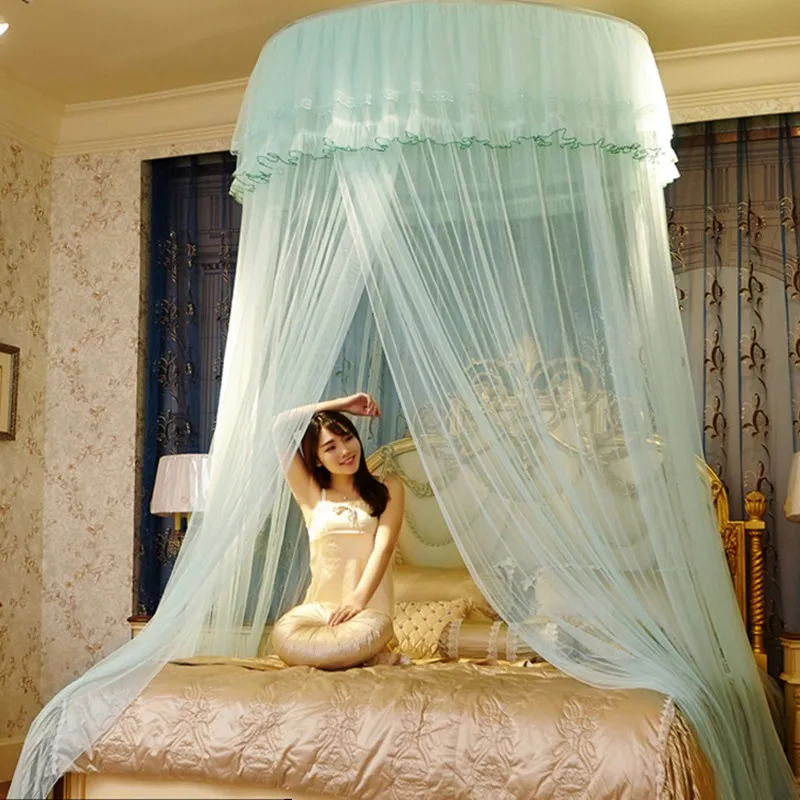 Romantik Sivrisinek Net Prenses Böcek Net Hung Dome Yatak Kanopileri Yetişkinler Netting Dantel Yuvarlak Sivrisinek Perdeleri Çift Yatak için 3165