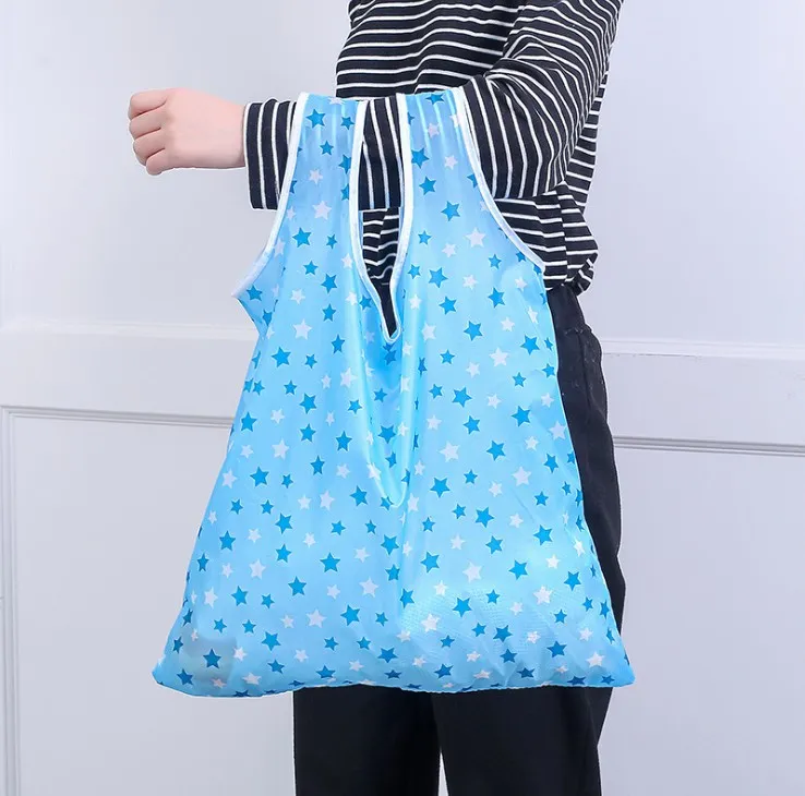 Nouveau sac pliant sac écologique sac à main pliable sacs à main avec crochet réutilisable pochette de recyclage de rangement sac à main pour dames y436