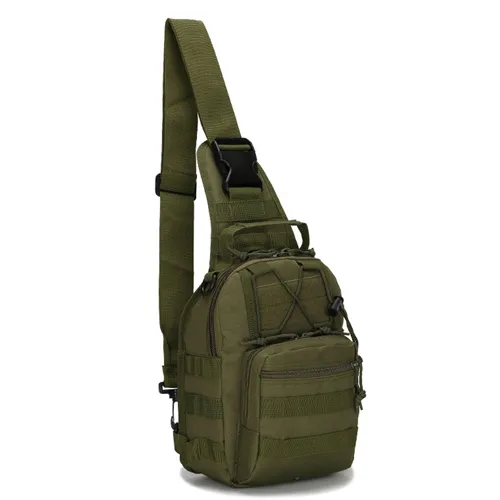 Bolsa táctica Hombro Molle Negro Militari Mochila impermeable Hombres Ejército Pequeño Sling Camping Caza Camuflaje Deporte al aire libre Bag229K