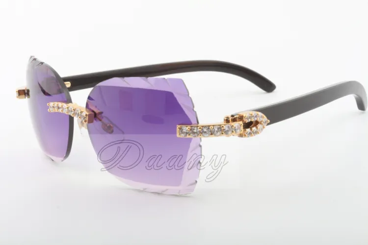 19 -försäljning av naturliga svartvinkel solglasögon 8300817-A high-end lyxiga diamant solglasögon storlek 58-18-140 solglasögon278s