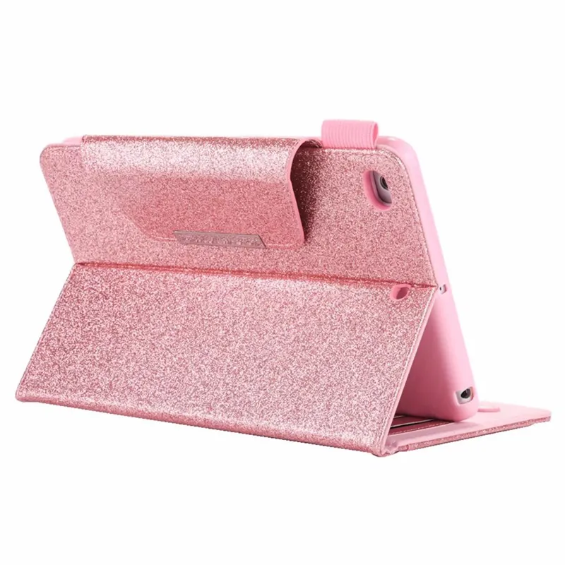 Portafoglio di lusso Bling Glitter Portafoglio in pelle iPad Mini 6 1 2 3,4, iPad 2 3 4, 5 6 Air 2 9.7 '', 2017 2017 2018 PU Sparkle Holder Card Case Case Holder Supporto Stand Blip Cover