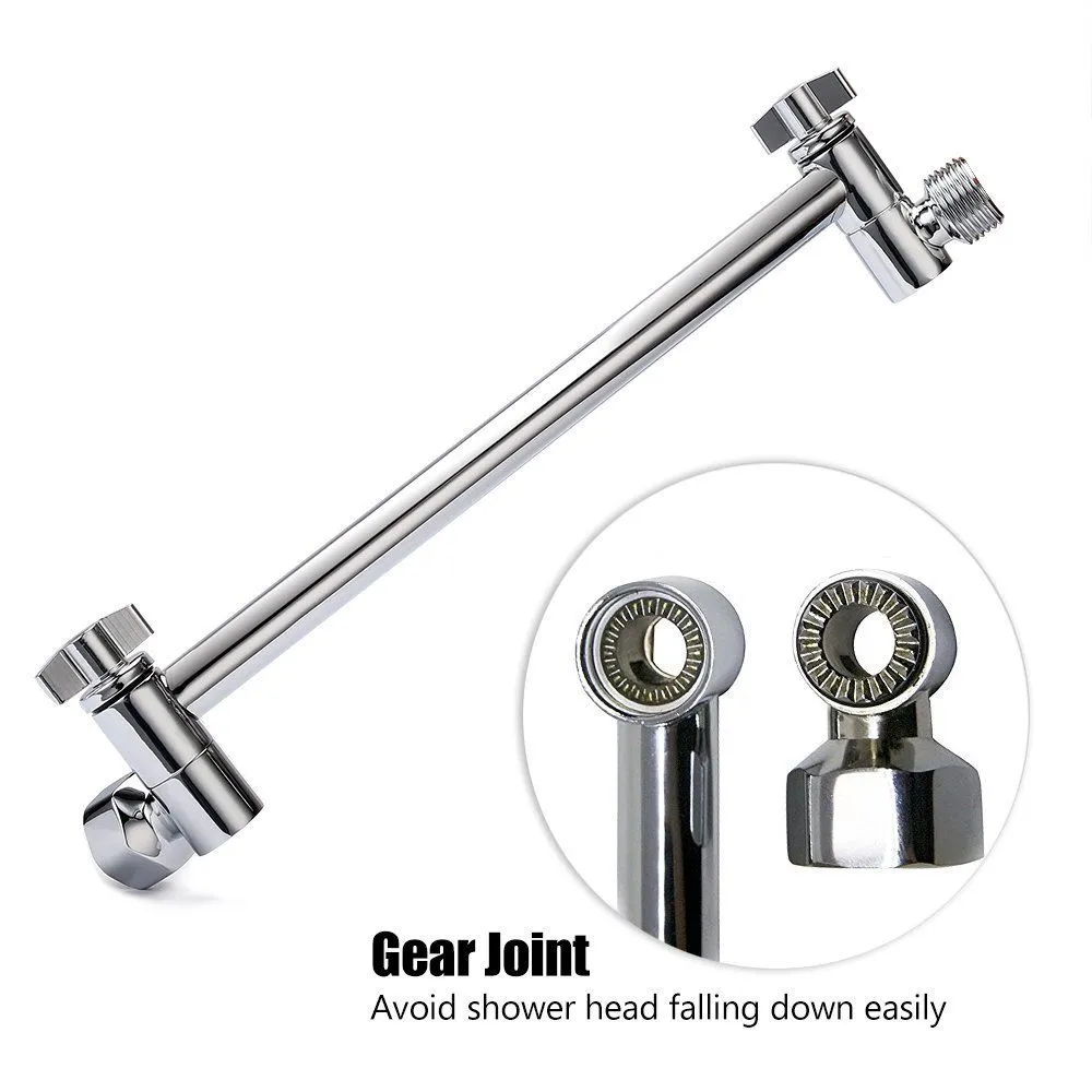 Solid Brass Chrome 10 Inch Shower Head Combo Adjustable Height Shower Arm Mount Extension Wholesale in Stock