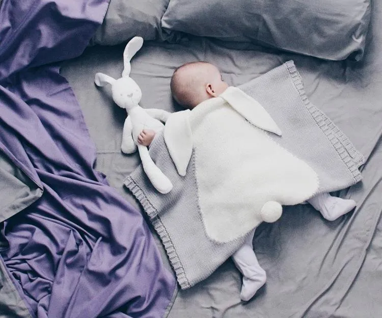 70 105cm ins deken konijn oor stereo konijn kinderen gebreide deken deken strandkussen baby tapijt kerstcadeau deken277l