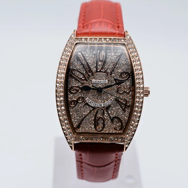 Sur quartz cuir mode femmes diamant montres décontracté numérique femmes robe montre de créateur dames entières cadeaux montre-bracelet234k