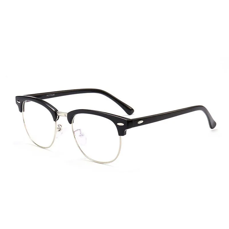 2020 Классический заклепки наполовину рамки очки винтажные ретро -optica eye gaceles рамки мужчины женщины чистые рамки зрелища Oculos de254u