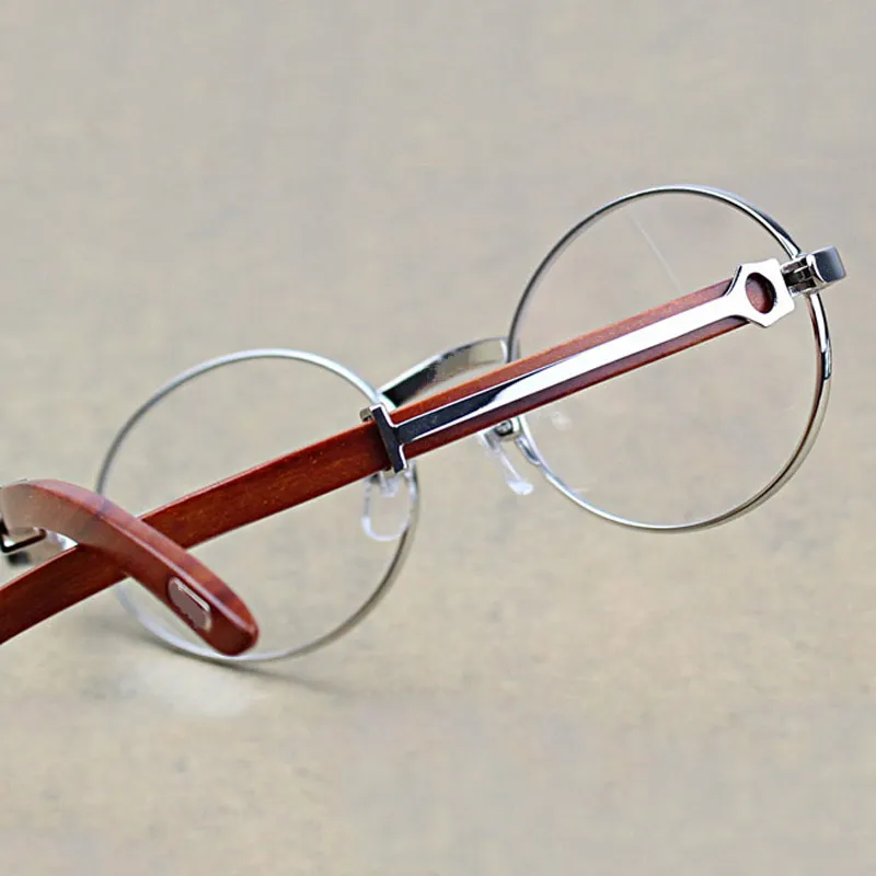 نظارات شمسية قرن خمر الرجال نظارات صافية جولة نظارات شمس الخشب لحفلات الحفلات الرجعية ظلال Oculos Eyewear 348336V