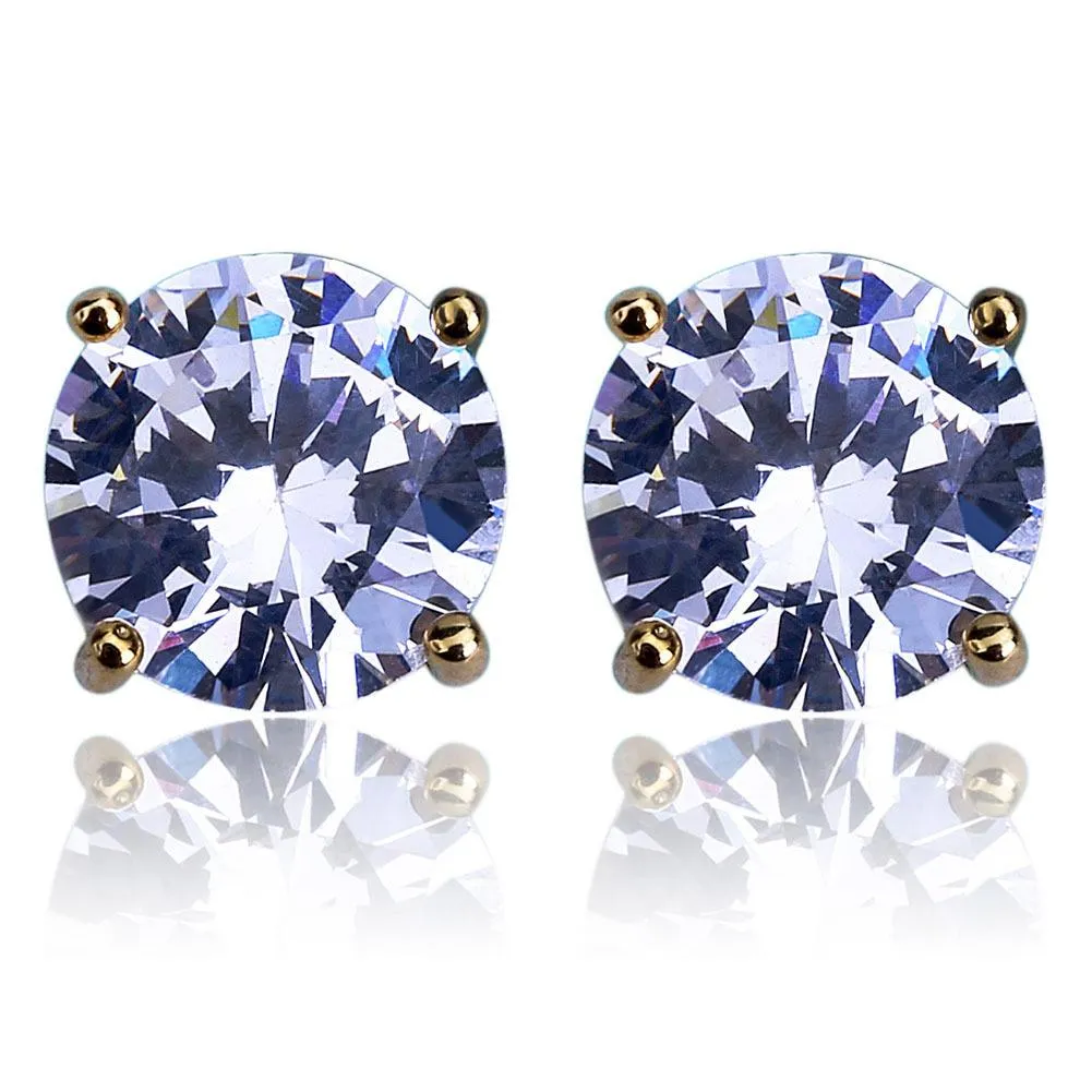 8mm Hip Hop Ohrstecker Silber vergoldet CZ Ohrring Herren Damen Ohrring Ohrring Damen Herren Designer Ohrringe Luxus Schmuck Gift303b