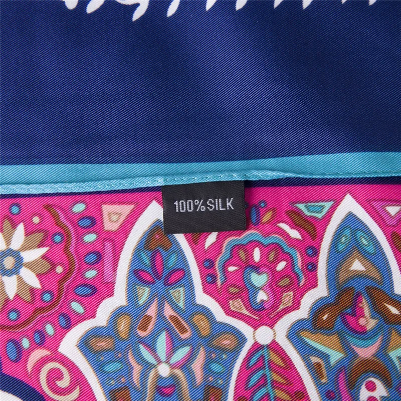 130x130cm 100％Twill Silk Scarf women Square Scarf Neckerchief Tree Reflection Foulard Woman Scarves Silt Scarf Hijab Lady2034