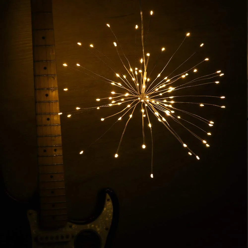 Pissenlit feux d'artifice guirlandes lumineuses LED cuivre Starburst lumières Bouquet forme 100 LED Micro lumières pour bricolage décoration de mariage 252g