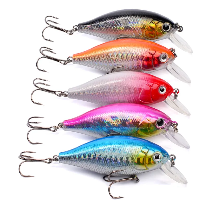 Leurre de pêche à manivelle artificiel potelé, appât artificiel en hochet pour natation peu profonde, peint en arc-en-ciel, pour petits bars, 13g, 7cm, 2540