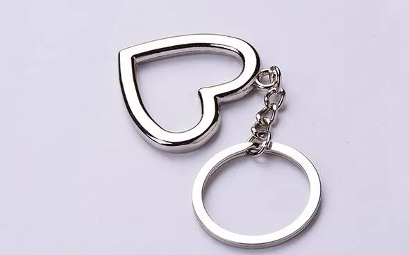 New Novelty Zinc Alloy Heart Shaped Keychains Metal Keyrings For Lovers 287V