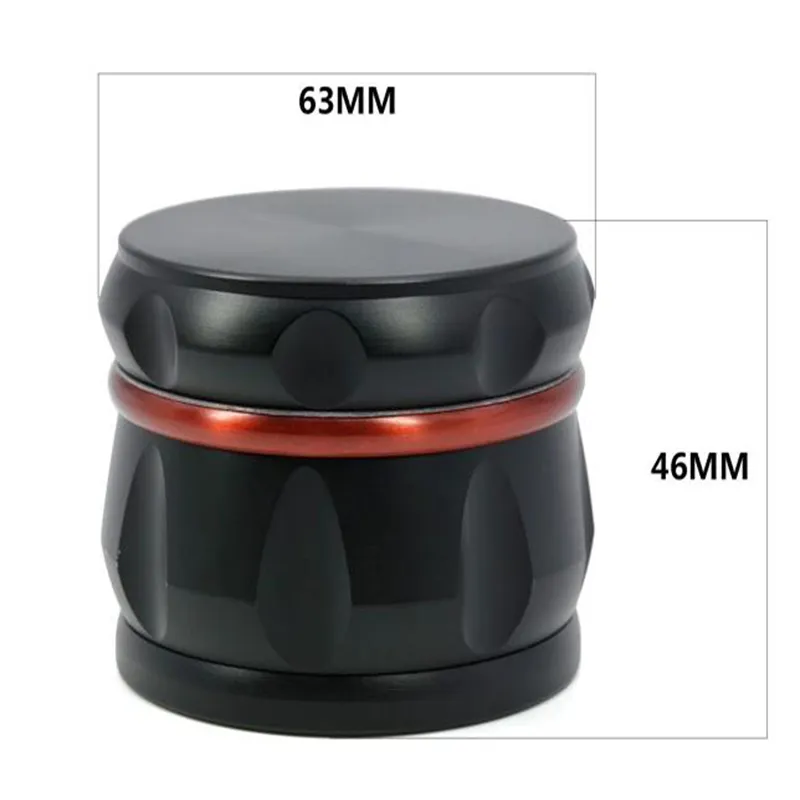 Drum Shape Grinder Chamfer Herb Grinders Smoking Contrasting Thread 4 Parts 63mm Zinc Alloy Tobacco Spice Crusher
