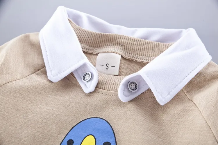 Conjuntos de roupas infantis para meninos pinguim, camiseta e calças de manga comprida para crianças de 04 anos, trajes de treino 7625269