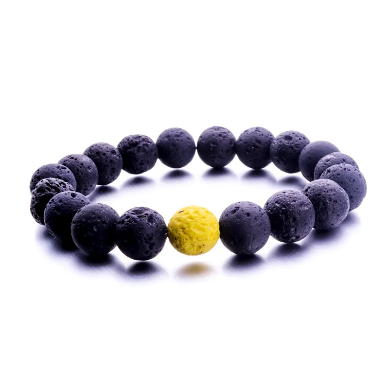 Simple 10mm Black Lava Stone bead Bracelet Aromatherapy  Oil Diffuser Bracelet for women men