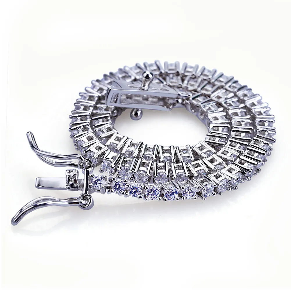 Chaînes glacées Bracelet de tennis en diamant pour hommes Bijoux Hip Hop Bracelets plaqués or 18 carats Micro Pavé CZ Bracelet de luxe étincelant Wris199O