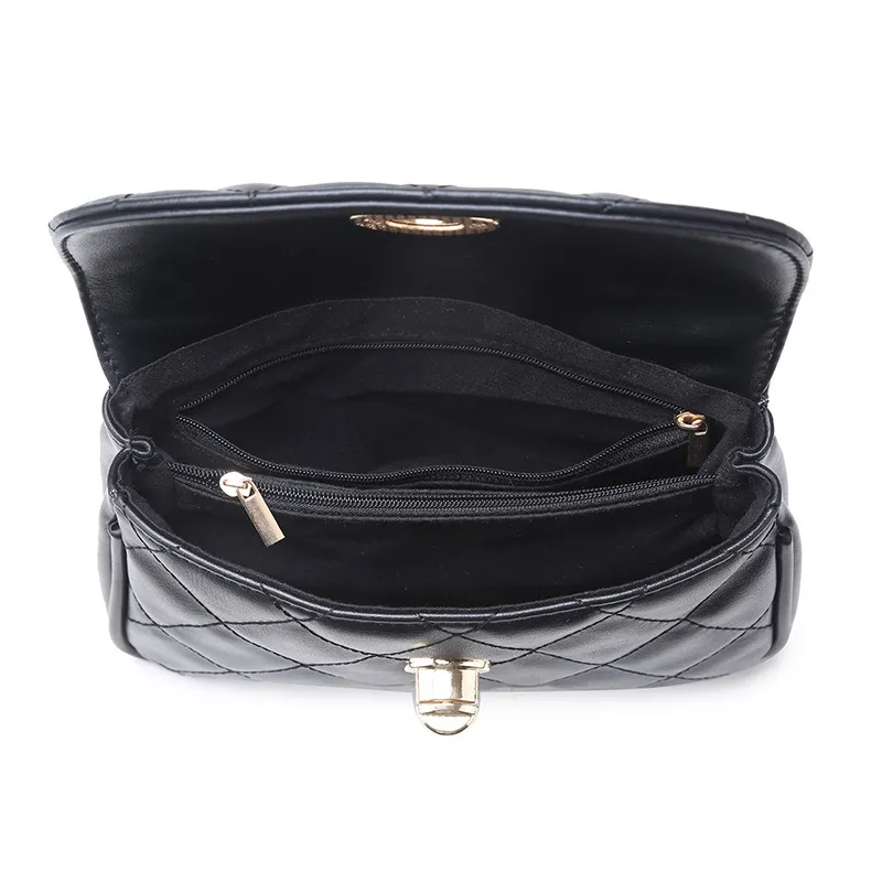 Cinturón de cintura para mujeres bolsas de la cadena de la cadena Bolsa Plaid Pe Small PU Leather Bolsas para mujeres Bolsas de viaje para la cintura casual333n