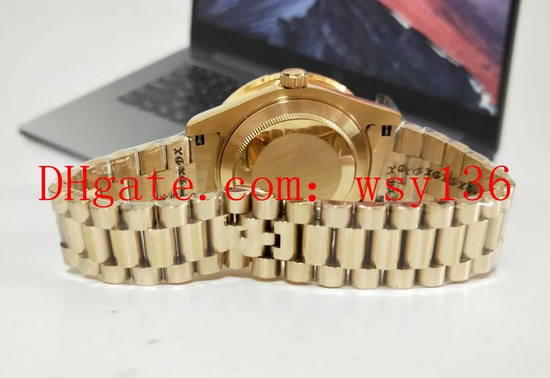 Luxury -Selling Red Dial Mens handledsavlocka Dagdatum II 18K Yellow Gold 41mm President 228238 Diamond Men's Casual Watches239o