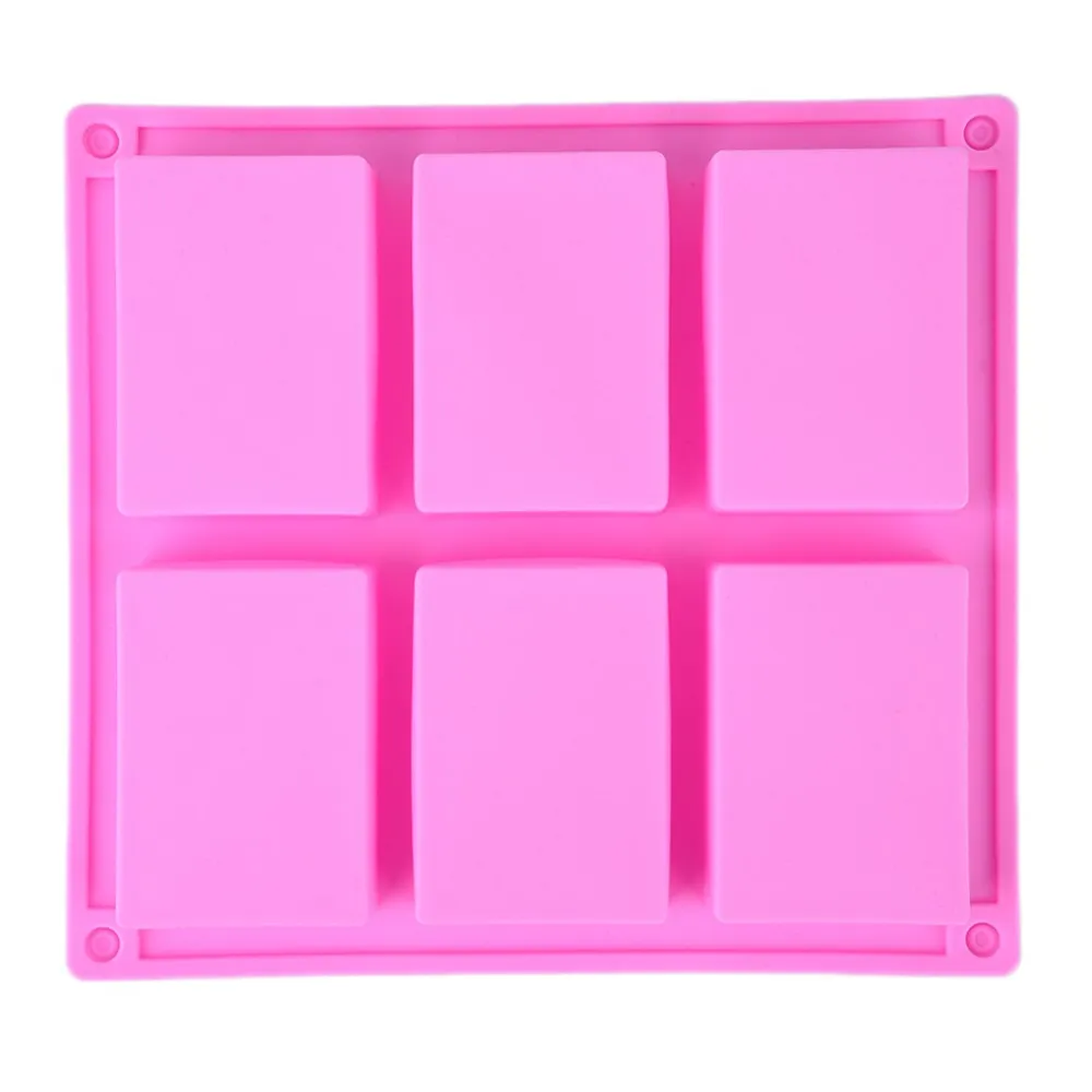 6 Cavities Handmade Rectangle Square Silicone Soap Mold Chocolate DOOKIES Mould Cake Decorating Fondant Molds 248k