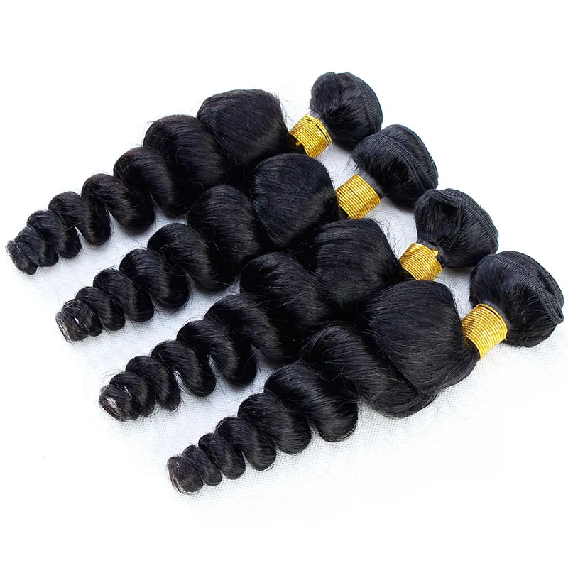 Malaysian Virgin Hair Loose Wave 4 Bundles Cheap Curly Human Hair Weave Best Quality Malaysian Loose Wave Human Hair Extensions