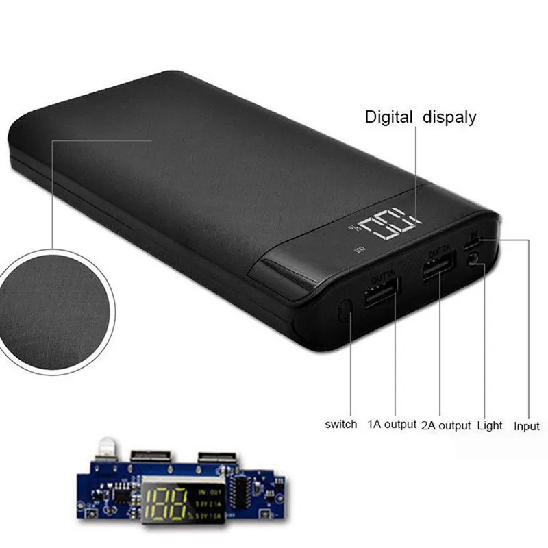 Universal 5V 2A 3 USB Power Bank Case Kit DIY 8x 18650 Battery Charger Box DIY لـ Samsung Xiaomi الهاتف المحمول كله 1690030