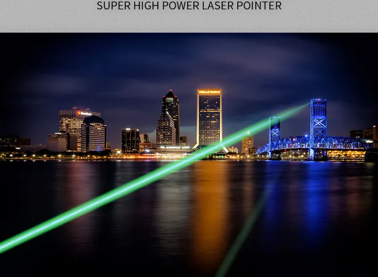 Super 532nm Green Laser Pointer Flashlight Shape Big Portable Laser Lazer Pointer 15000m with Caps Powerful