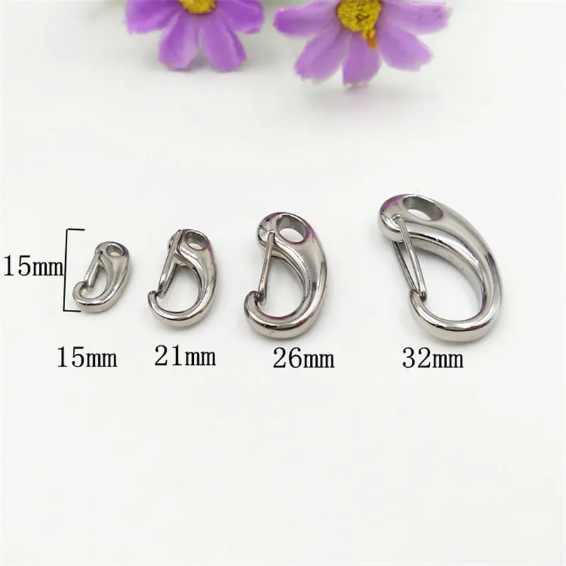15-50mm Bag Clasps Lobster Swivel Trigger Clips stainless steel Hook Strapping For DIY Accessories Keychain Parts349J