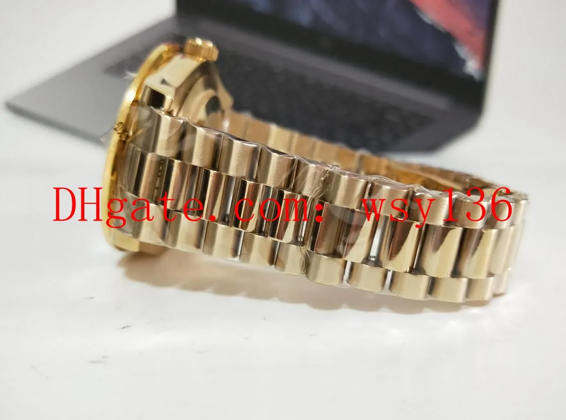 Orologio da polso da uomo di lusso con quadrante rosso Day-Date II in oro giallo 18 carati 41 mm President 228238 Orologi casual da uomo con diamanti222A